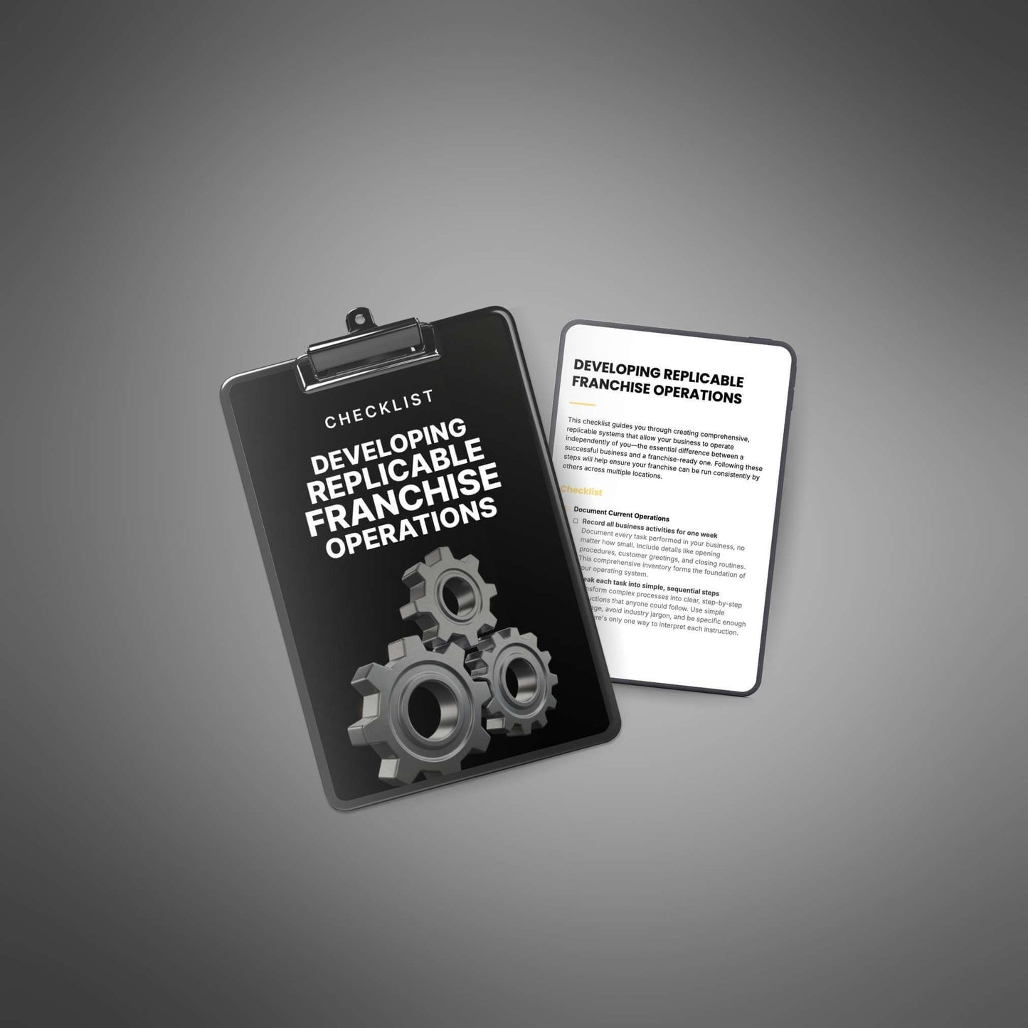 Developing Replicable Franchise Operations