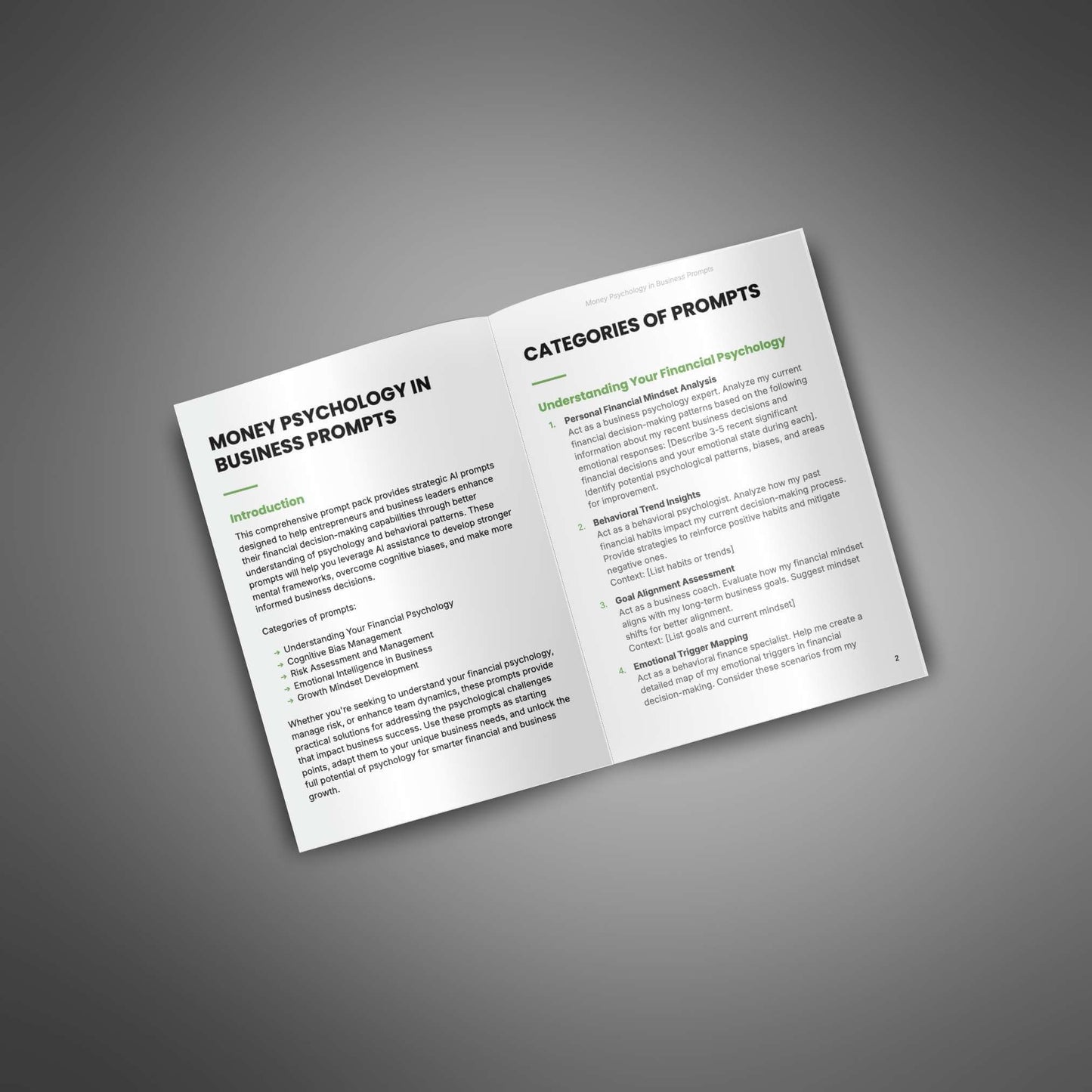 Money Psychology in Business - Prompts