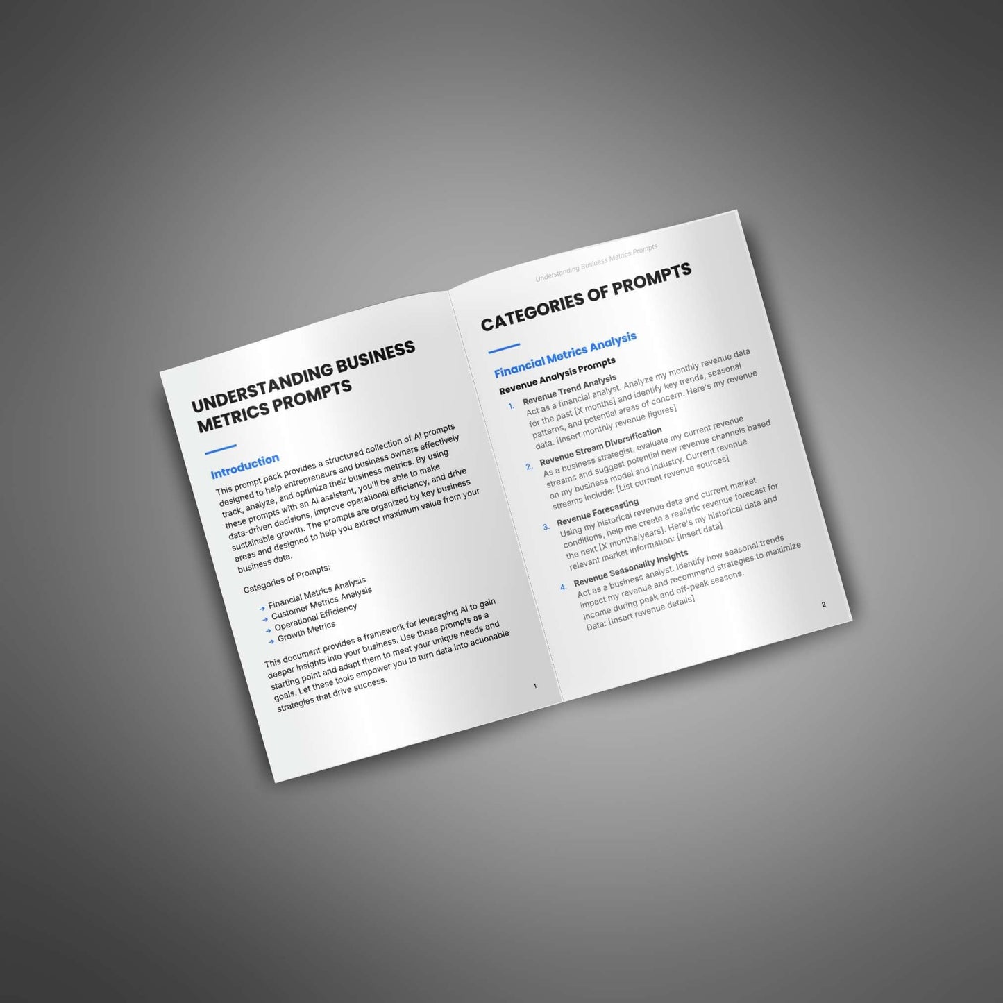 Understanding Business Metrics - Prompts